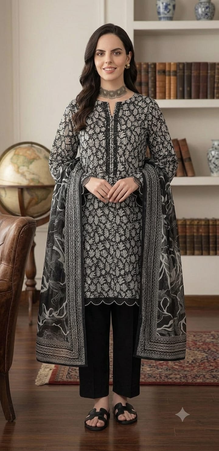 Unstitched Lawn 3Pc