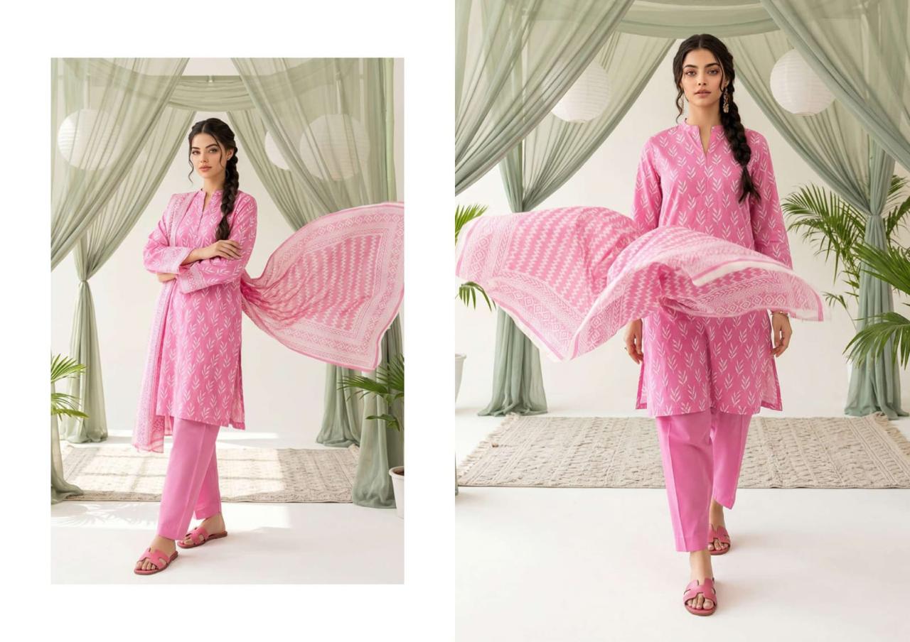 Unstitched 3 Piece Lawn Suit Salina Regalia