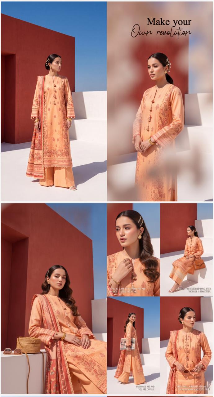 Lums By Fizza 3 Piece Unstitched Digital Print Lawn Suit