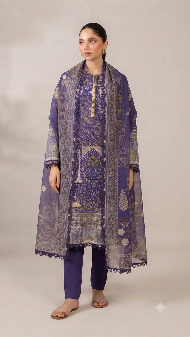Maria.B Unstitched 3 Piece Lawn Suit