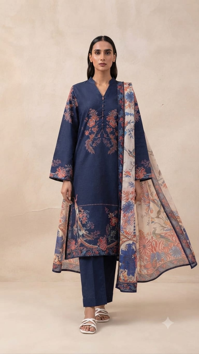 Beechtree Unstitched 3 Piece Lawn Suit