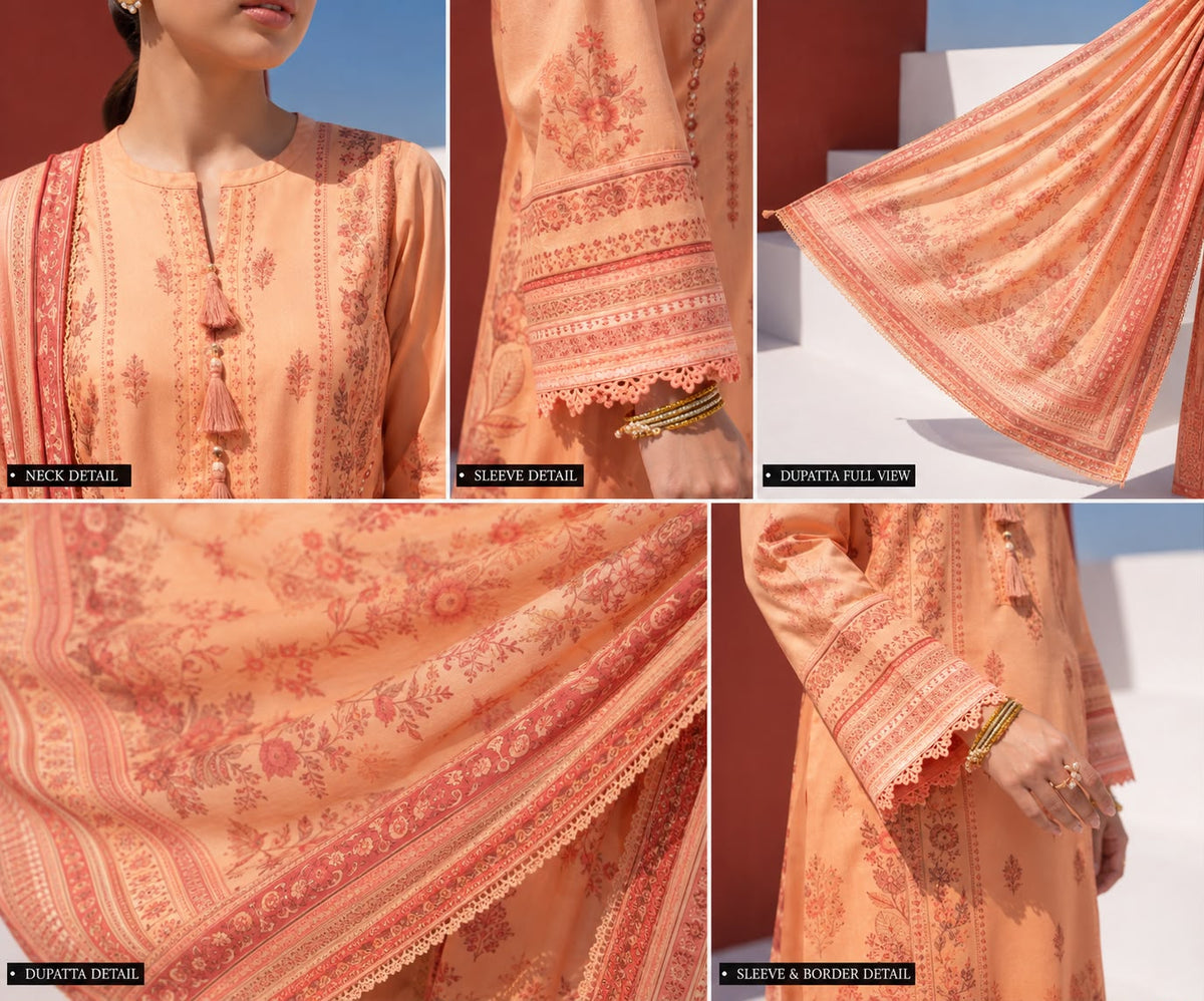 Lums By Fizza 3 Piece Unstitched Digital Print Lawn Suit