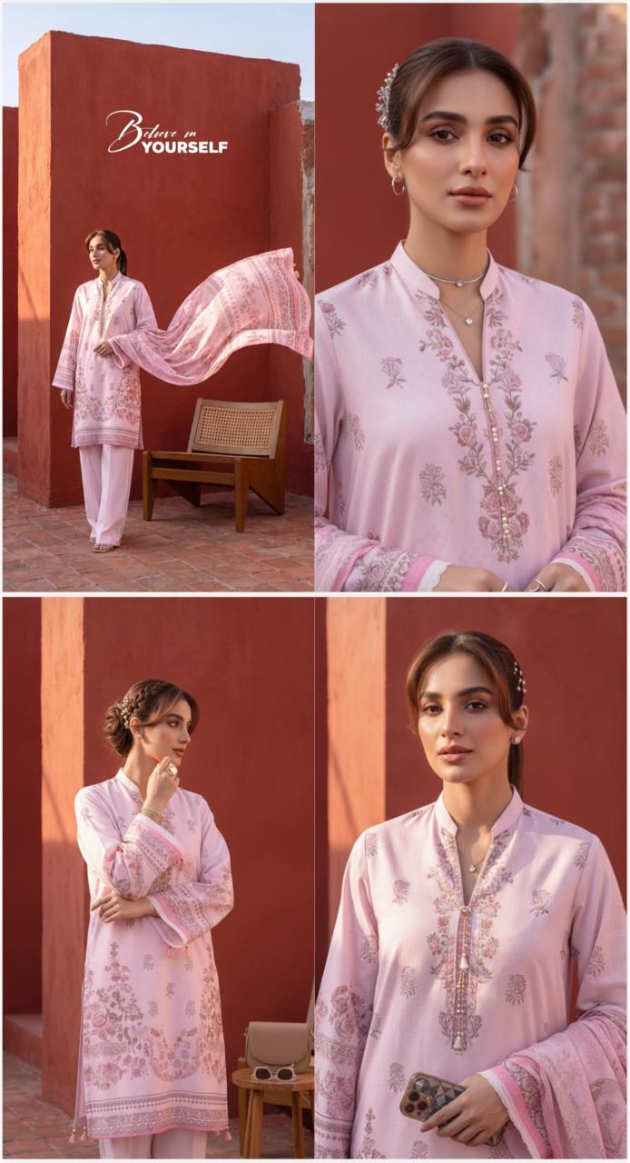 Lums By Fizza 3 Piece Unstitched Digital Print Lawn Suit