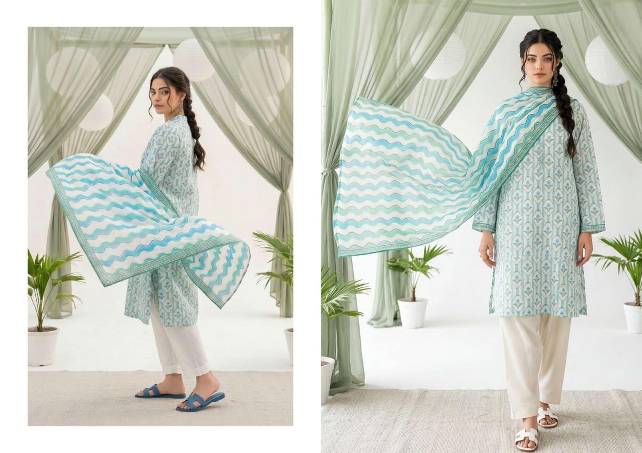Unstitched 3 Piece Lawn Suit Salina Regalia