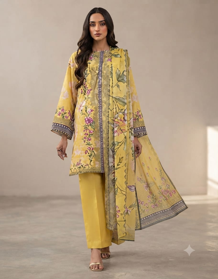 Beechtree Unstitched 3 Piece Lawn Suit