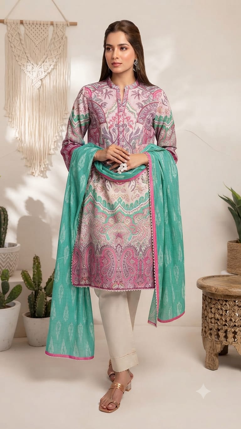 Bonanza Unstitched 3 Piece Lawn Suit