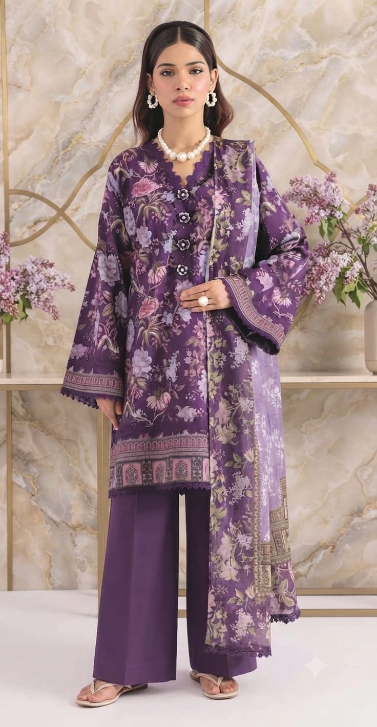 Bonanza Unstitched 3 Piece Lawn Suit