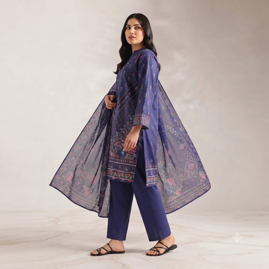 Saya Unstitched 3 Piece Lawn Suit