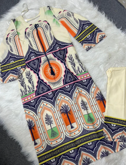 Stitched 2 Piece Summer Silk Suit