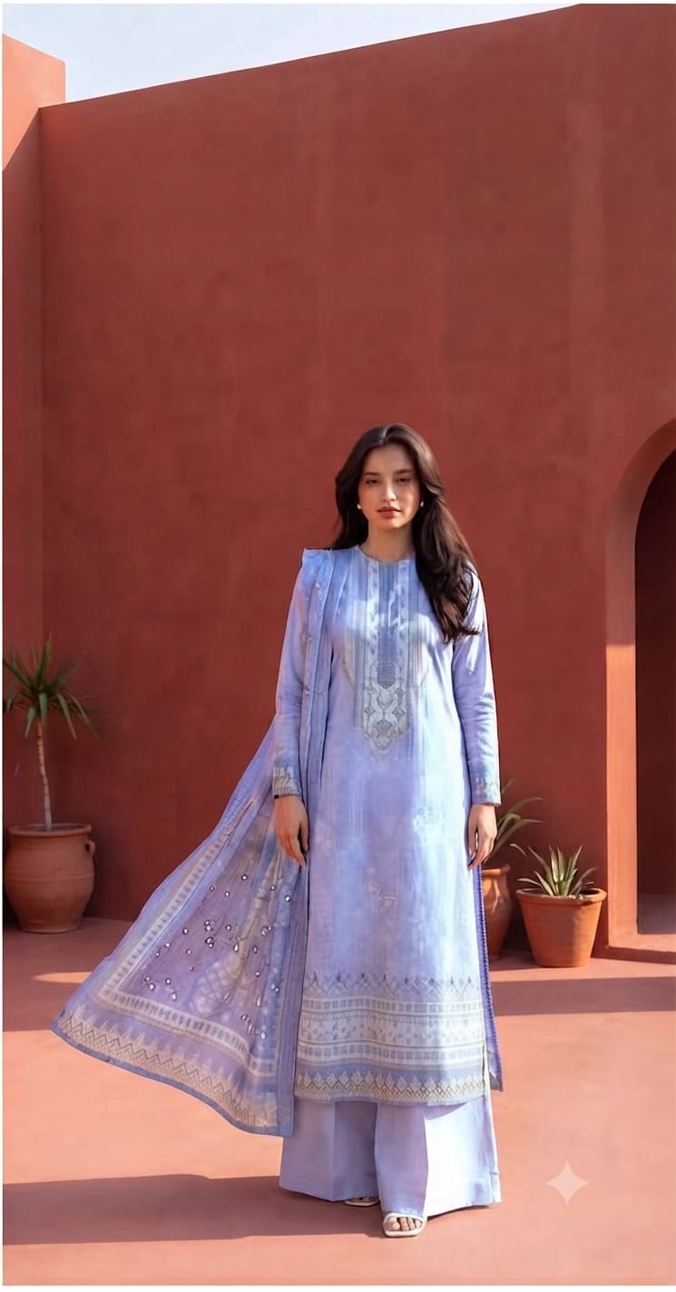 Lums By Fizza 3 Piece Unstitched Digital Print Lawn Suit
