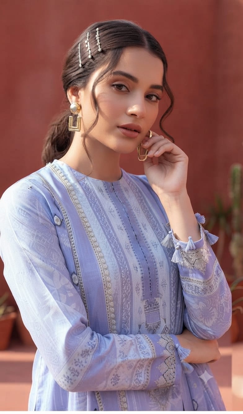 Lums By Fizza 3 Piece Unstitched Digital Print Lawn Suit
