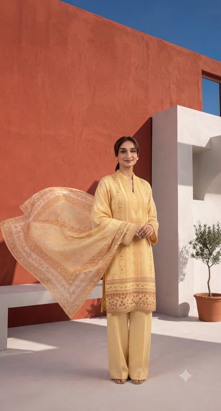 Lums By Fizza 3 Piece Unstitched Digital Print Lawn Suit