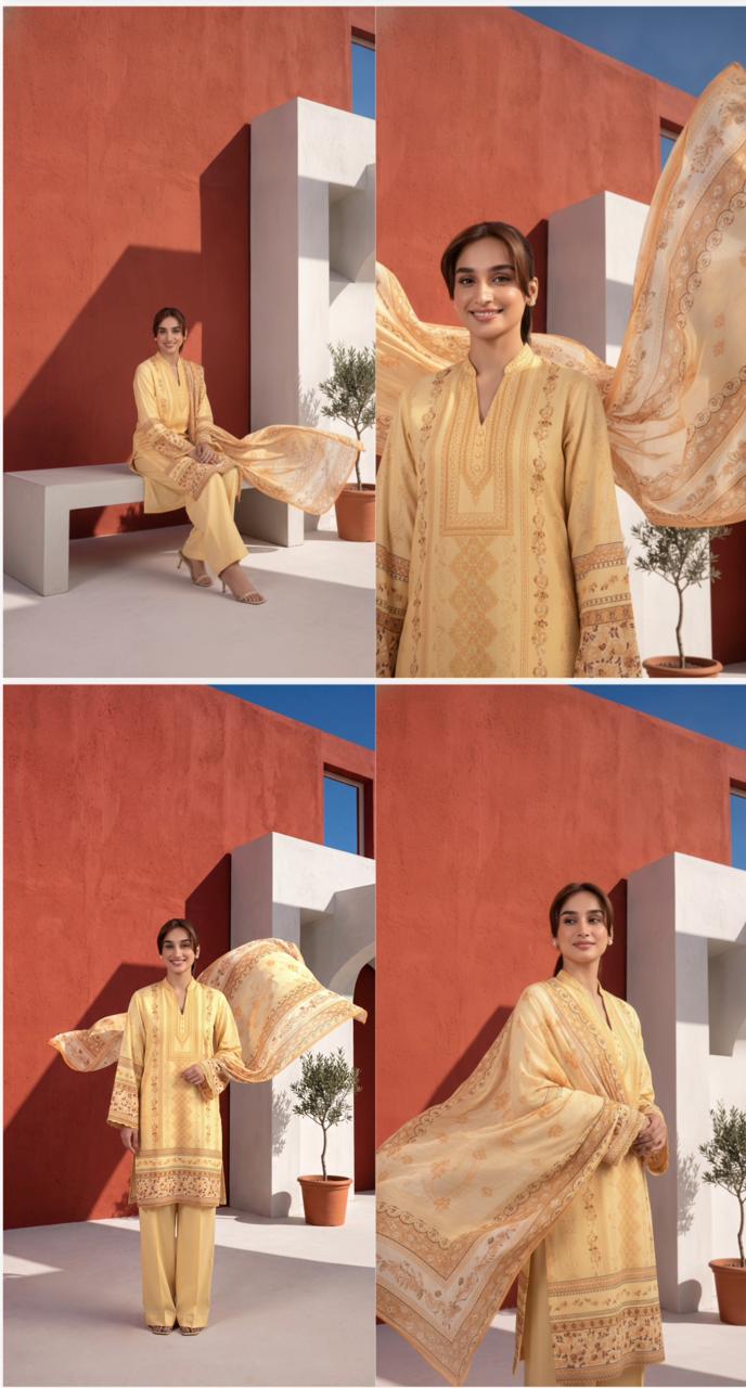 Lums By Fizza 3 Piece Unstitched Digital Print Lawn Suit