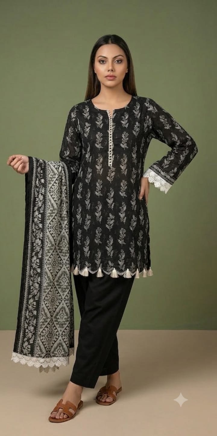 Unstitched 3 Piece Lawn Suit