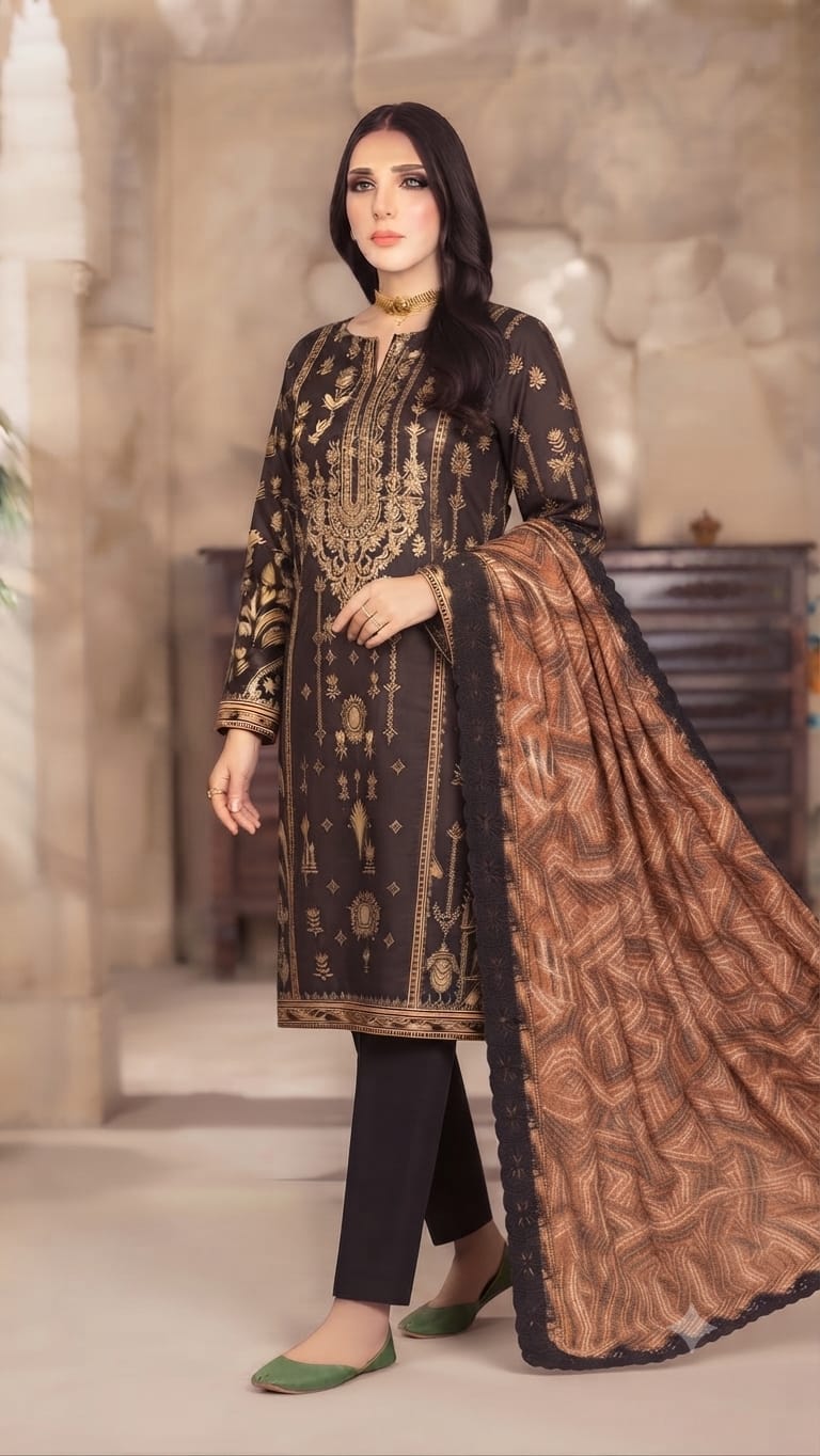 Elvish 3 Piece Unstitched Embroidered Lawn Suit