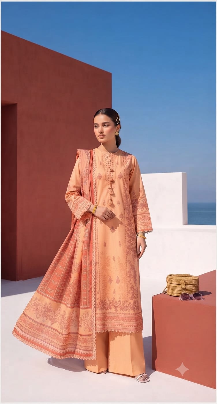 Lums By Fizza 3 Piece Unstitched Digital Print Lawn Suit