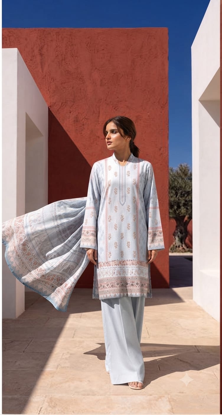 Lums By Fizza 3 Piece Unstitched Digital Print Lawn Suit