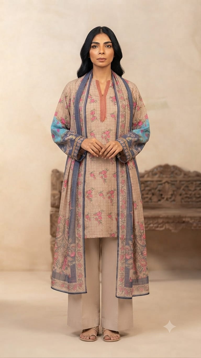 Beechtree Unstitched 3 Piece Lawn Suit