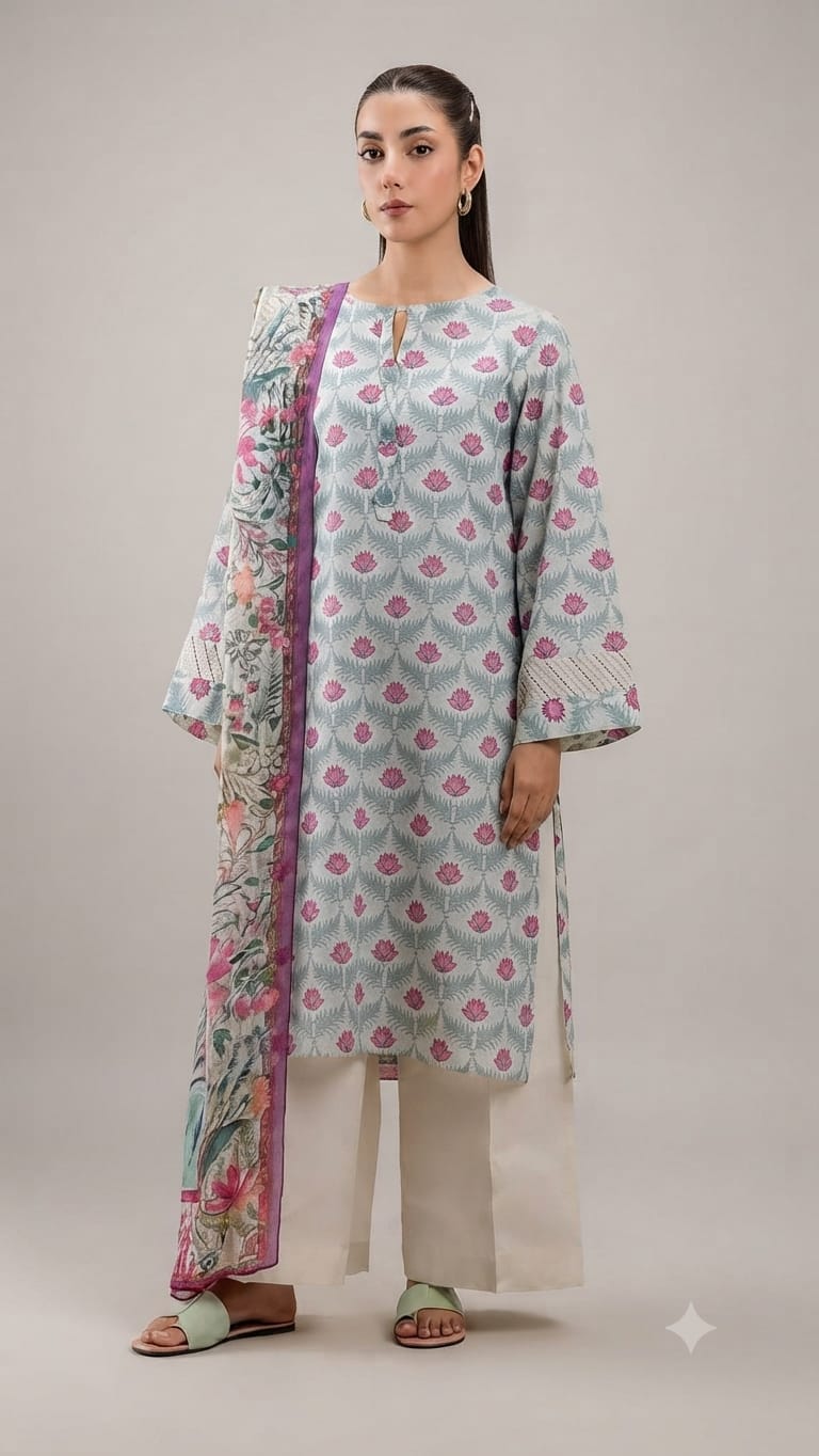 Beechtree Unstitched 3 Piece Lawn Suit
