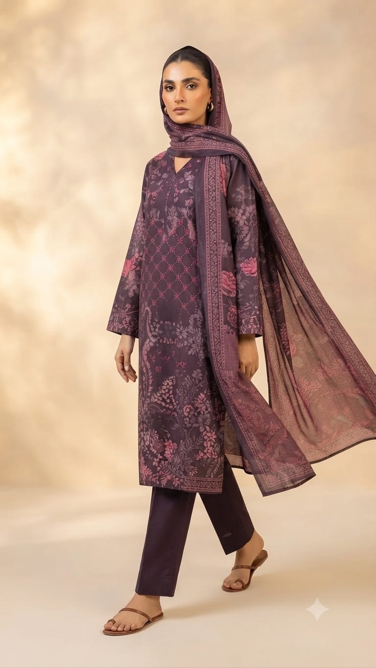 Beechtree Unstitched 3 Piece Lawn Suit
