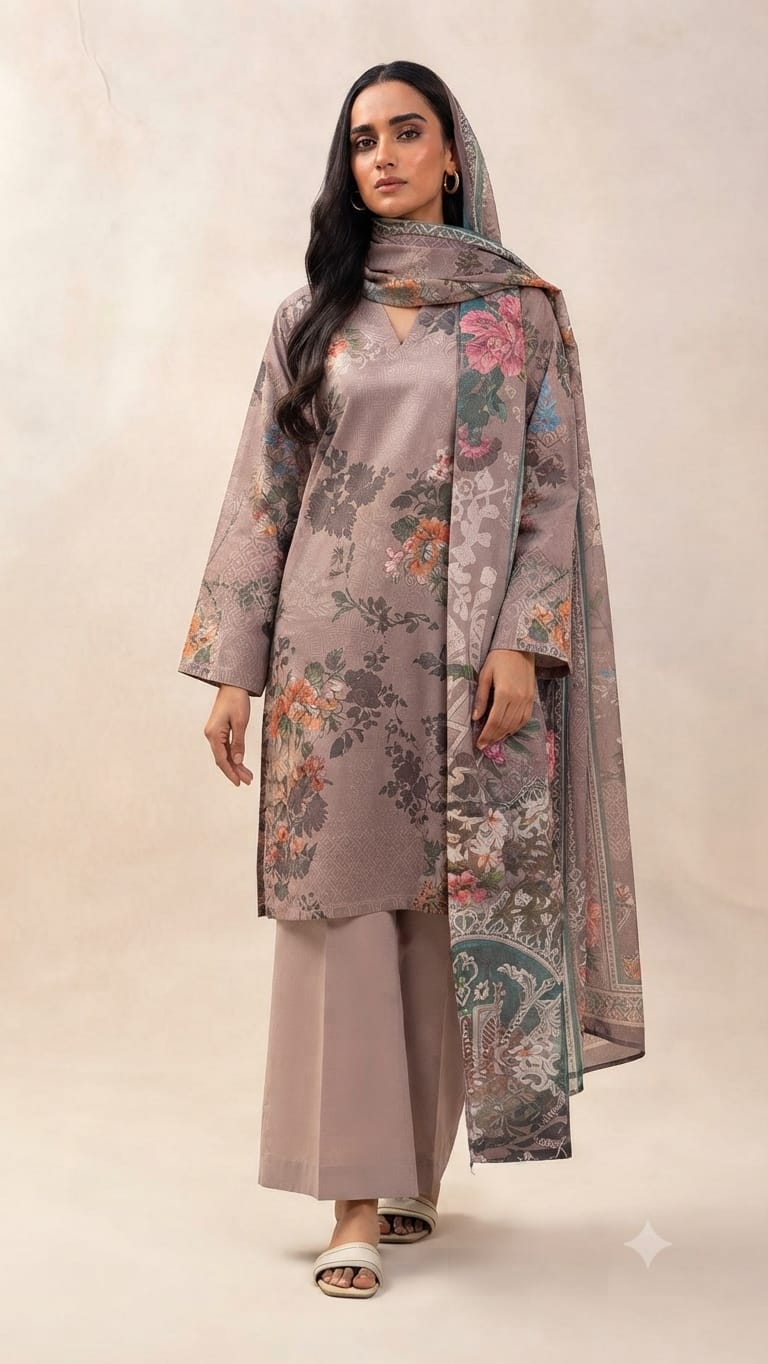 Beechtree Unstitched 3 Piece Lawn Suit