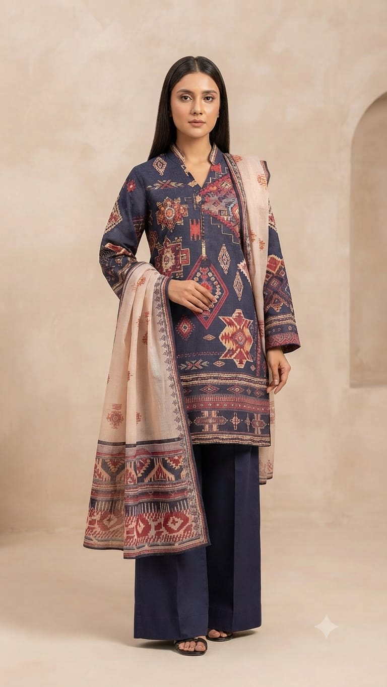 Bonanza Unstitched 3 Piece Lawn Suit