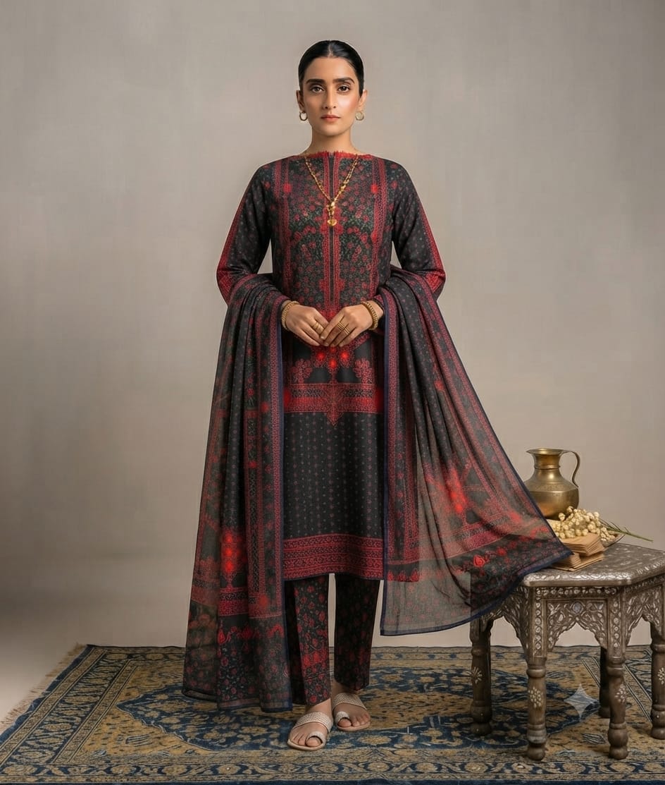 Gull Ahmed Unstitched 3 Piece Lawn Suit