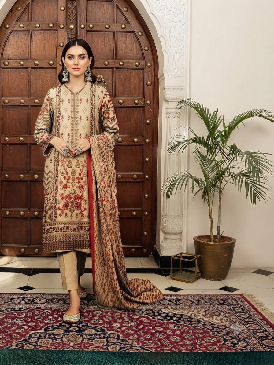 Hajra Eman  Unstitched 3 Piece Embroidered Lawn Suit
