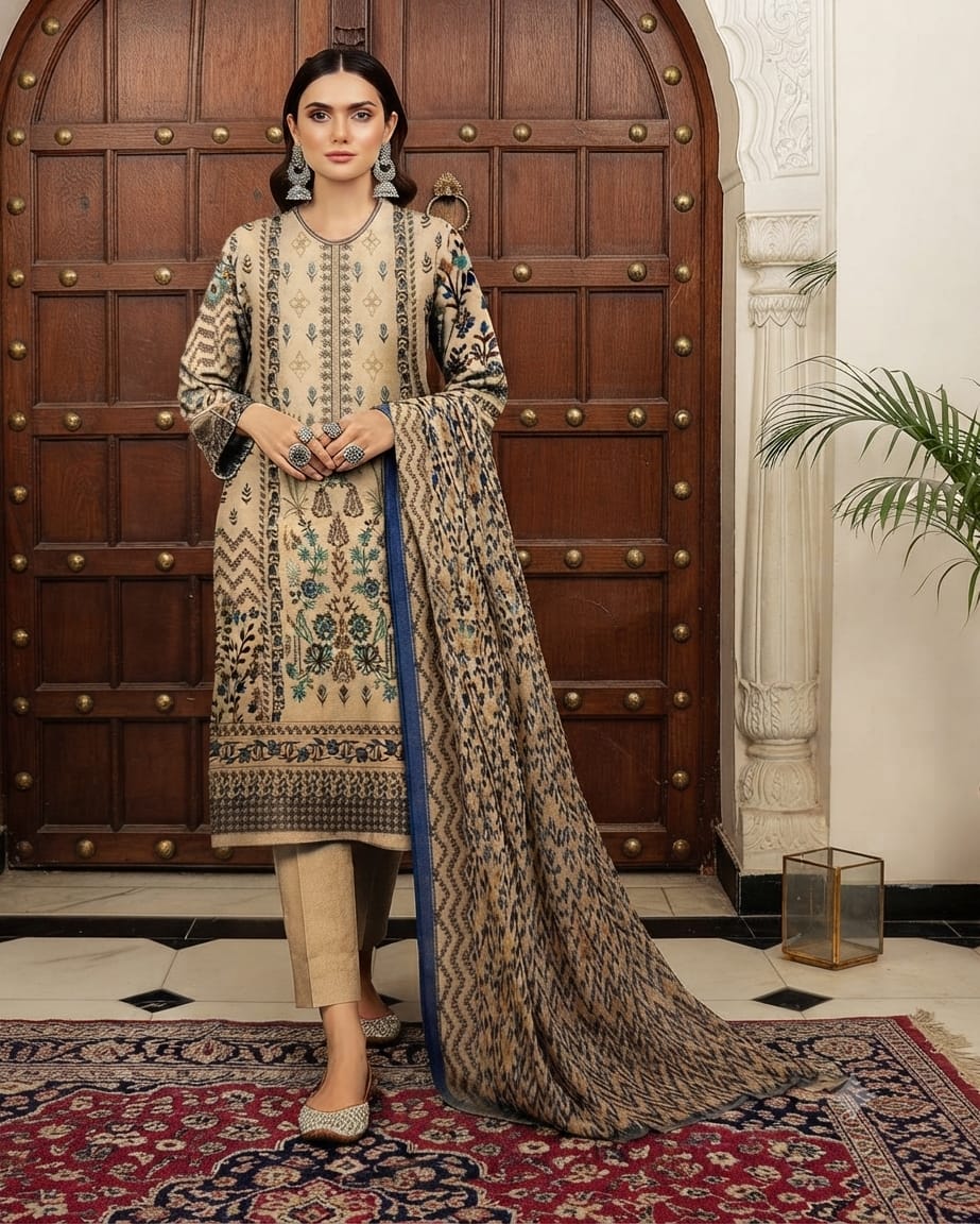 Hajra Unstitched 3 Piece Embroidered Lawn Suit