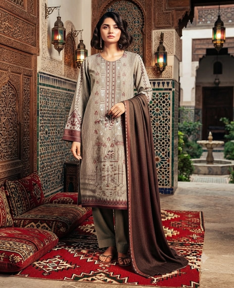Hajra Eman Unstitched 3 Piece Embroidered Lawn Suit