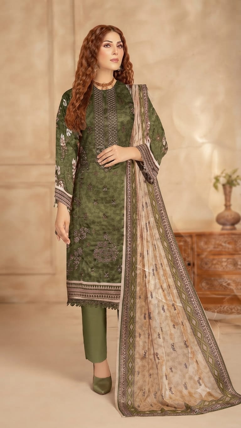 Hania 3 Piece Unstitched Lawn Suit