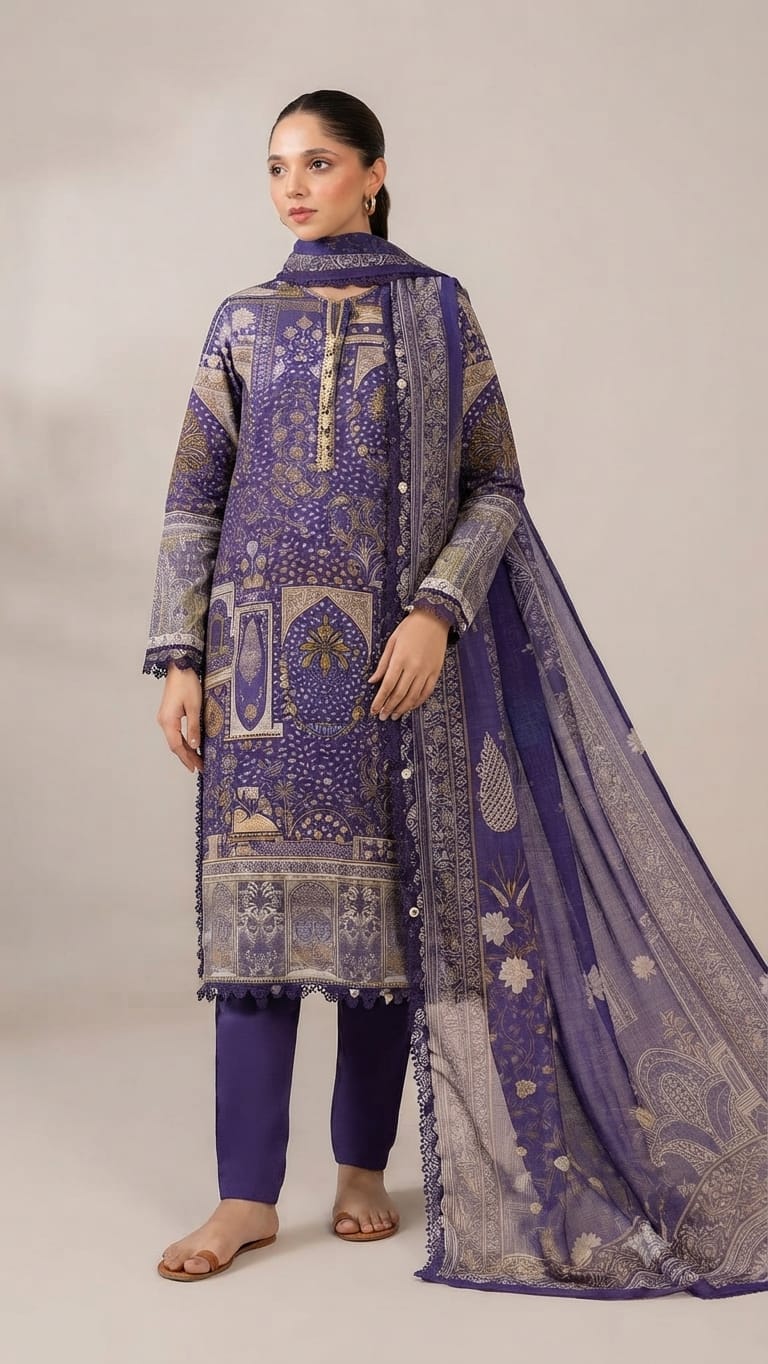 Maria.B Unstitched 3 Piece Lawn Suit
