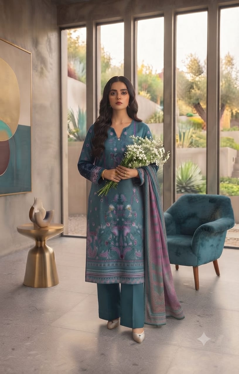 Momina Unstitched 3 Piece Lawn Suit