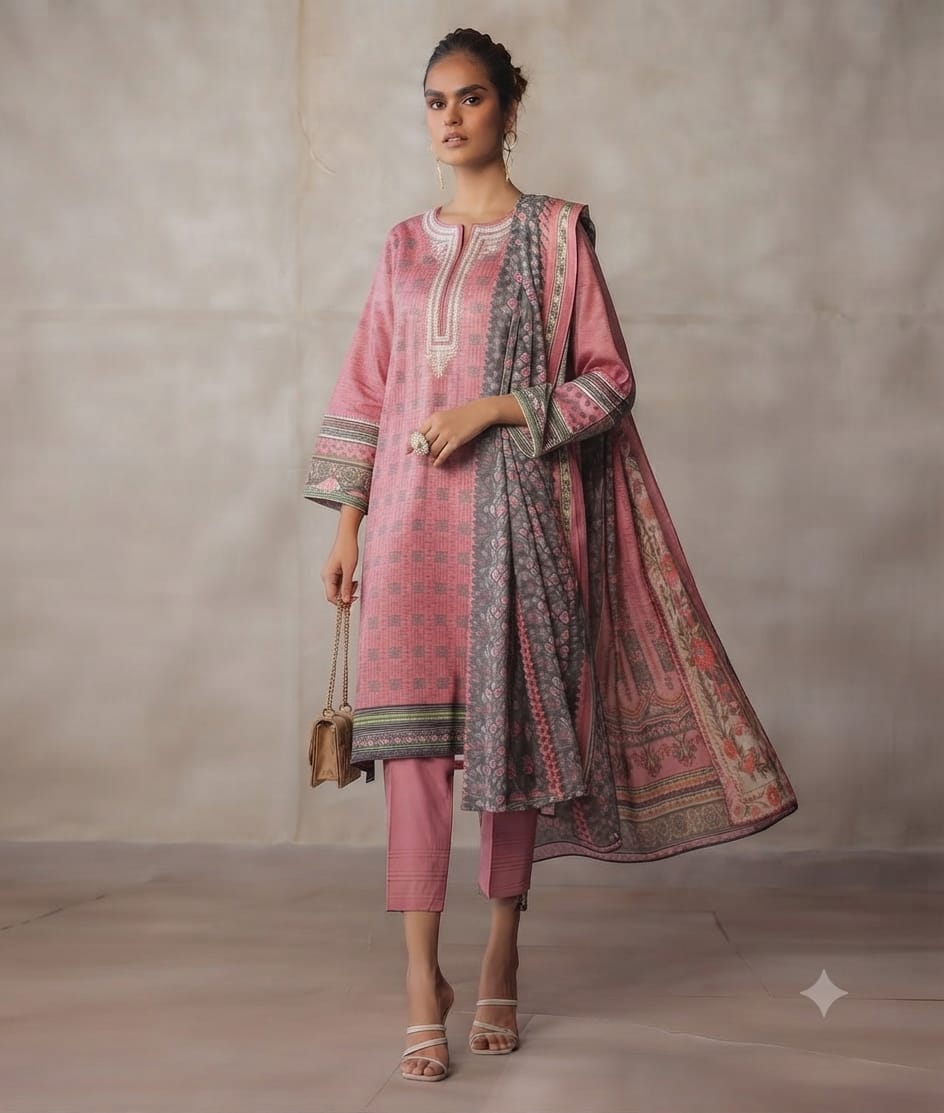Zeen Unstitched 3 Piece Lawn Suit